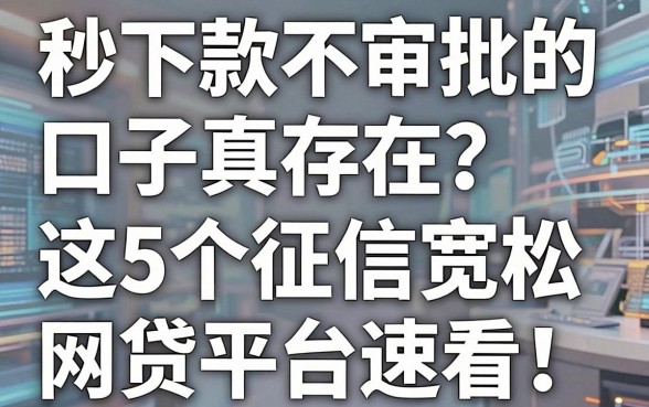 秒下款不审批的口子真存在?这5个征信宽松网贷平台速看!