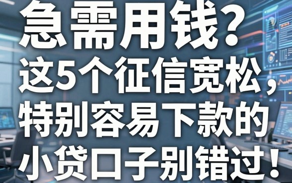 急需用钱？这5个征信宽松、特别容易下款的小贷口子别错过！