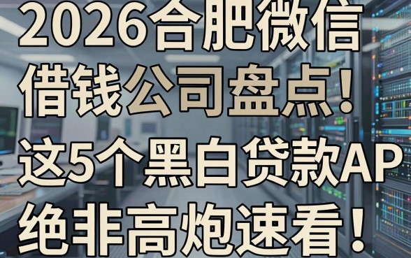 2026合肥微信借钱公司盘点!这5个黑白贷款APP绝非高炮,速看