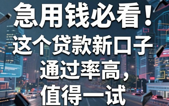 急用钱必看!这5个贷款新口子通过率高,值得一试!