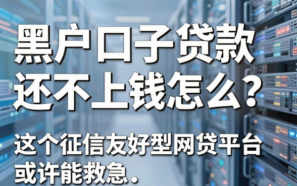 黑户口子贷款还不上钱怎么办?这5个征信友好型网贷平台或许能救急!