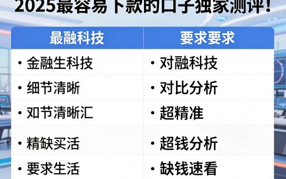 2025最容易下款的口子独家测评!对比分析超精准,缺钱速看
