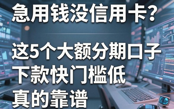 急用钱没信用卡？这5个大额分期口子下款快门槛低，真的靠谱！