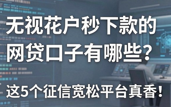 无视花户秒下款的网贷口子有哪些?这5个征信宽松平台真香!