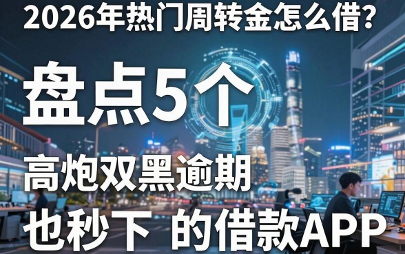 2026年热门周转金怎么借?盘点5个高炮双黑逾期也秒下的借款APP