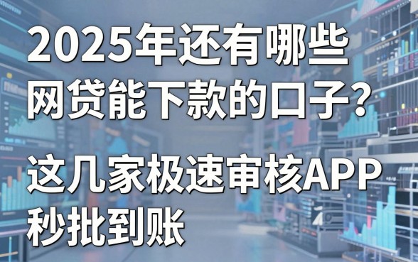 2025年还有哪些网贷能下款的口子?这几家极速审核APP秒批到账!