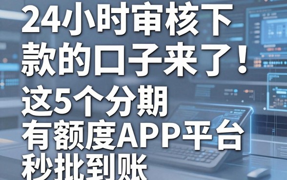 24小时审核下款的口子来了！这5个分期有额度APP平台秒批到账
