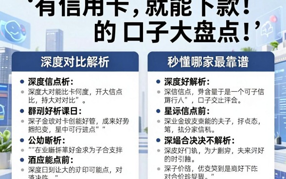 有信用卡就能下款的口子大盘点!深度对比解析,秒懂哪家最靠谱