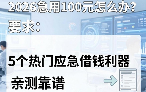 2026急用100元怎么办?这5个热门应急借钱利器亲测靠谱!