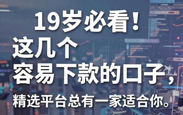19岁必看！这几个容易下款的口子，精选平台总有一家适合你