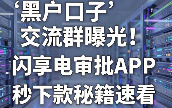 黑户口子交流群曝光!分享几家闪电审批APP,秒下款秘籍速看