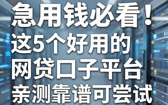 急用钱必看!这5个好用的网贷口子平台,亲测靠谱可尝试