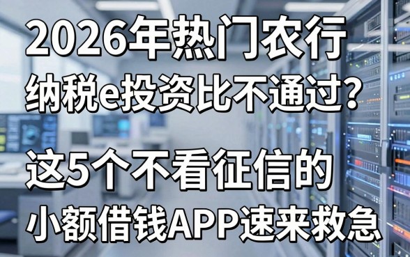 2026年热门农行纳税e贷投资占比不通过？这5个不看征信的小额借钱APP速来救急