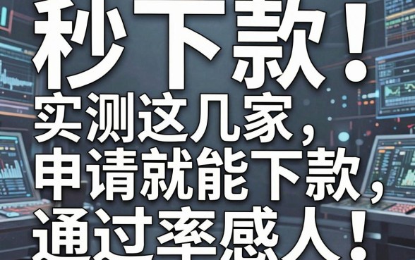 秒下款!实测这几家申请就能下款的平台,通过率感人