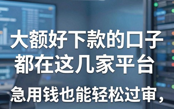 大额好下款的口子都在这几家平台,急用钱也能轻松过审!