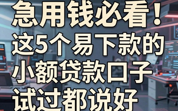 急用钱必看!这5个易下款的小额贷款口子,试过都说好!