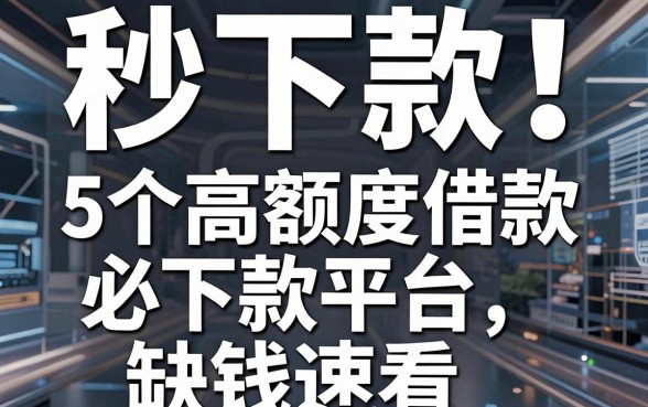 秒下款！5个高额度借款必下款平台，缺钱速看