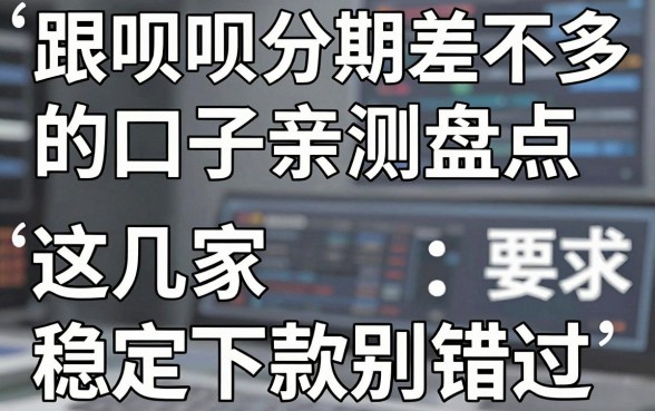 跟呗呗分期差不多的口子亲测盘点,这几家稳定下款别错过!