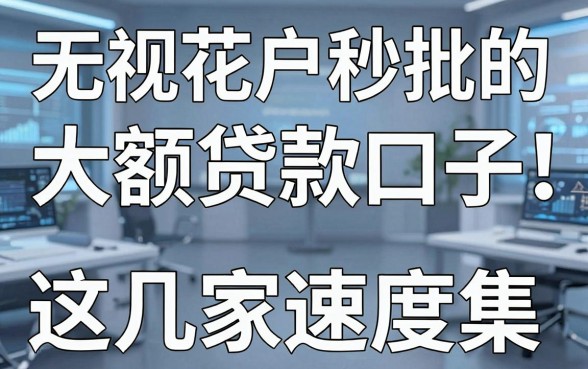 无视花户秒批的大额贷款口子亲测合集，这几家速度冲！
