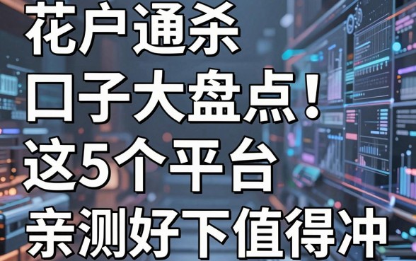 花户通杀口子大盘点!这5个平台,亲测好下值得冲!
