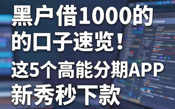 黑户借1000的口子速览！这5个高能分期APP新秀秒下款