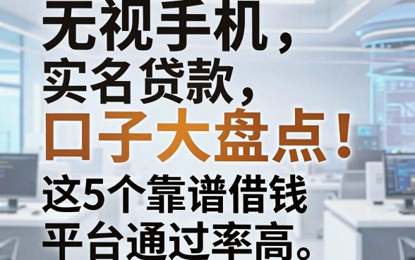 无视手机实名贷款口子大盘点！这5个靠谱借钱平台通过率高