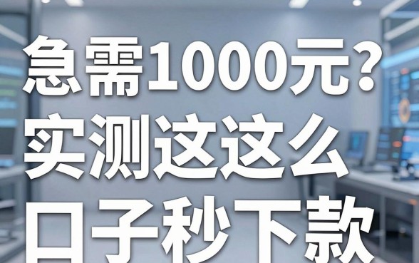 急需1000元?实测这些口子秒下款!