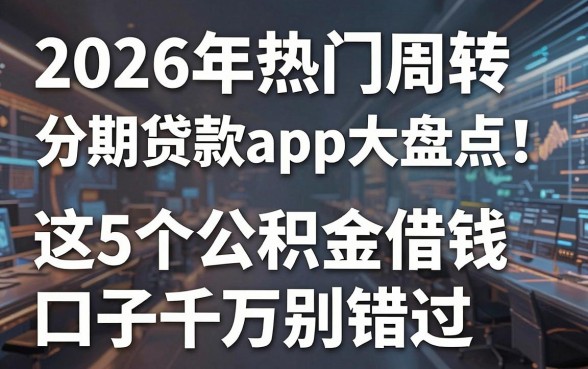 2026年热门周转分期贷款app大盘点！这5个公积金借钱口子千万别错过