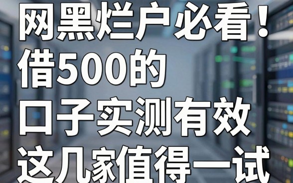 网黑烂户必看!借500的口子实测有效,这几家值得一试!