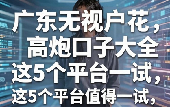 广东无视花户的高炮口子大全,这5个平台值得一试!