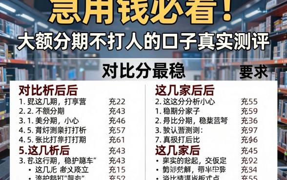 急用钱必看！大额分期不打人的口子真实测评，对比分析后这几家最稳