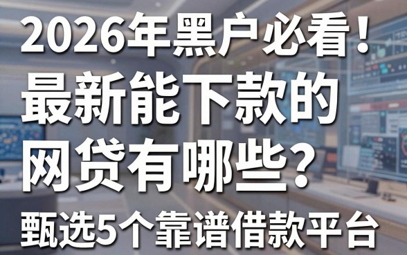2026年黑户必看!最新能下款的网贷有哪些?甄选5个靠谱借款平台