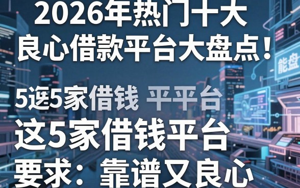 2026年热门十大良心借款平台大盘点!这5家借钱平台靠谱又良心