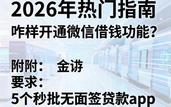 2026年热门指南：咋样开通微信借钱功能？附5个秒批无面签贷款app