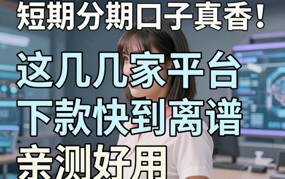 短期分期口子真香!这几家平台下款快到离谱,亲测好用