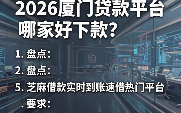 2026厦门贷款平台哪家好下款?盘点5个芝麻借款实时到账速借热门平台