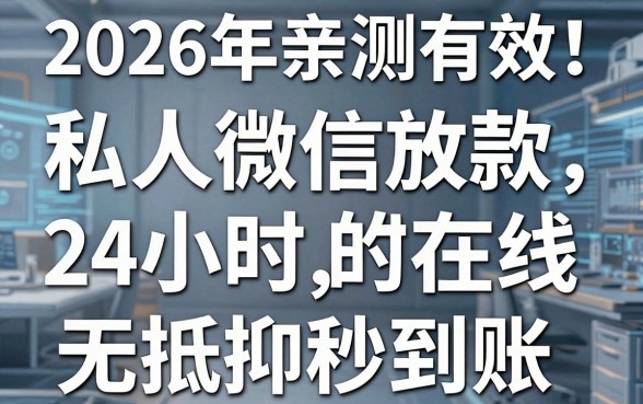 2026年亲测有效！这几家私人微信放款24小时在线，无抵押秒到账