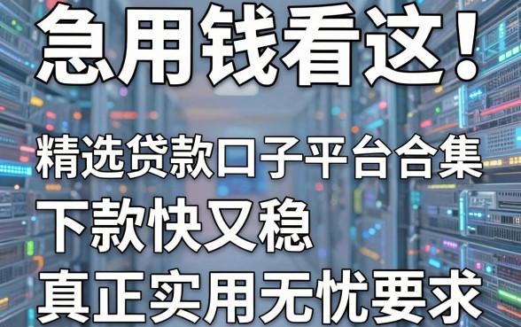 急用钱看这!精选贷款口子平台合集,下款快又稳,真正实用无忧!