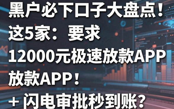 黑户必下口子大盘点！这5家1000元极速放款APP，闪电审批秒到账