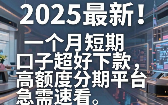 2025最新!这5款一个月短期口子超好下款,高额度分期平台急需速看