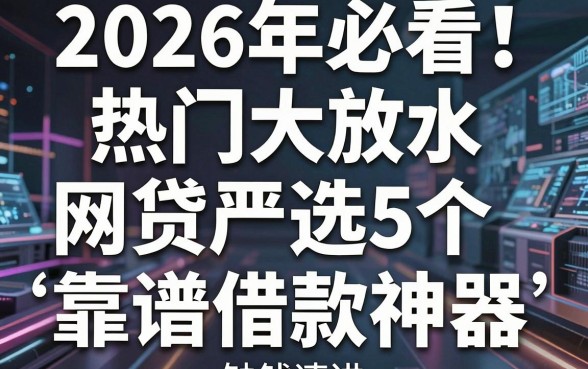 2026年必看！热门大放水的网贷严选5个靠谱借款神器，缺钱速进