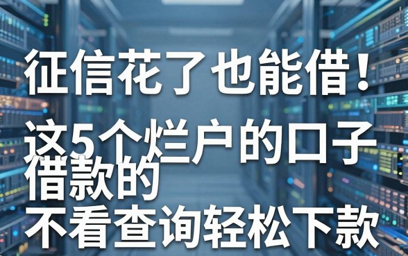 征信花了也能借!这5个烂户借款的口子,不看查询轻松下款