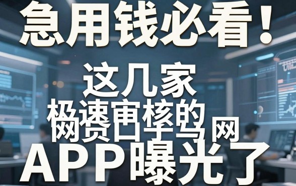 急用钱必看!这几家极速审核的网贷口子网黑马APP曝光了