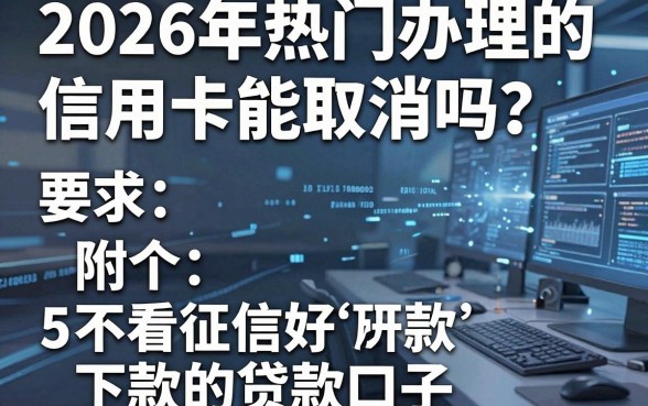 2026年热门办理的信用卡能取消吗?附5个不看征信好下款的贷款口子