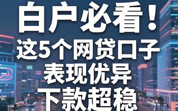 白户必看!这5个网贷口子表现优异,下款超稳