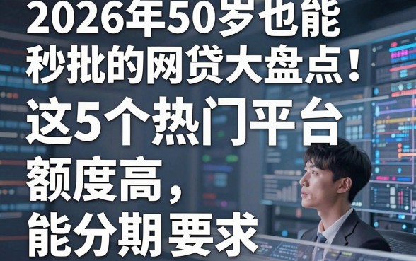 2026年50岁也能秒批的网贷大盘点！这5个热门平台额度高、能分期