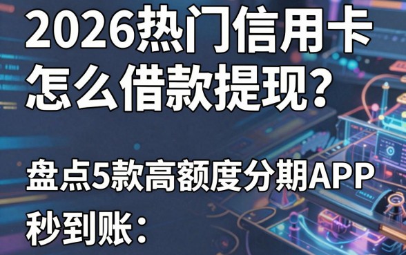 2026热门信用卡怎么借款提现？盘点5款高额度分期APP，秒到账！