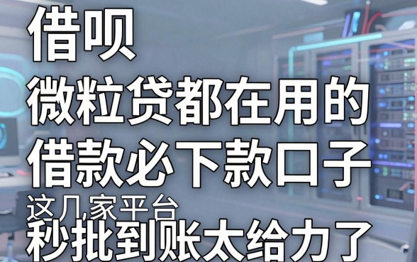 借呗、微粒贷都在用的借款必下款口子,这几家平台秒批到账太给力了!