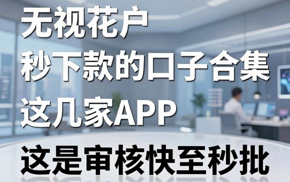 无视花户秒下款的口子合集,这几家APP审核快至秒批!