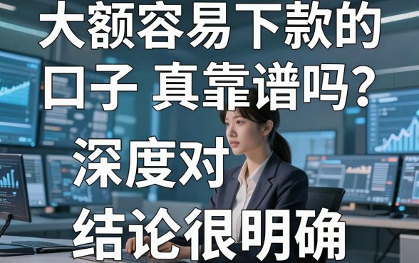 大额容易下款的口子真靠谱吗?深度对比分析后结论很明确